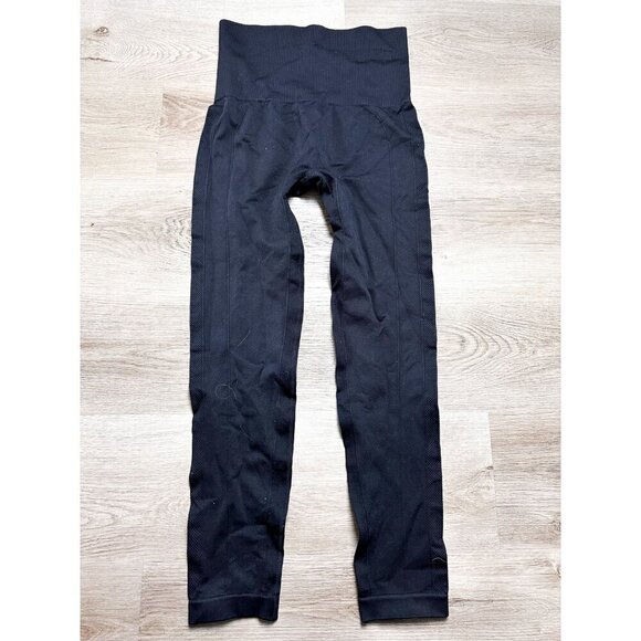 Homma Seamless High Waist No Front Seam Athletic Leggings Large Black - Picture 1 of 11